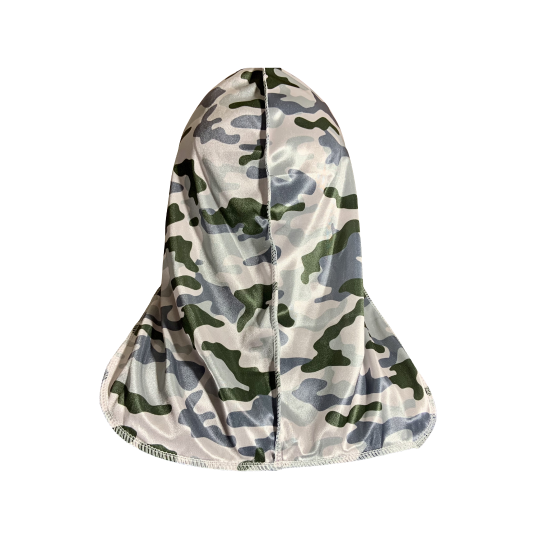 White/Green Camouflage Durag
